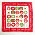 Vintage Calorie Handkerchief, Caloric Values and Vitamins, Gift for Foodie or Dieter