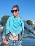 Muslin scarf women turquoise with neon pink muslin scarf women's scarf triangular scarf XXL muslin scarf scarves scarf muslin cloth cotton
