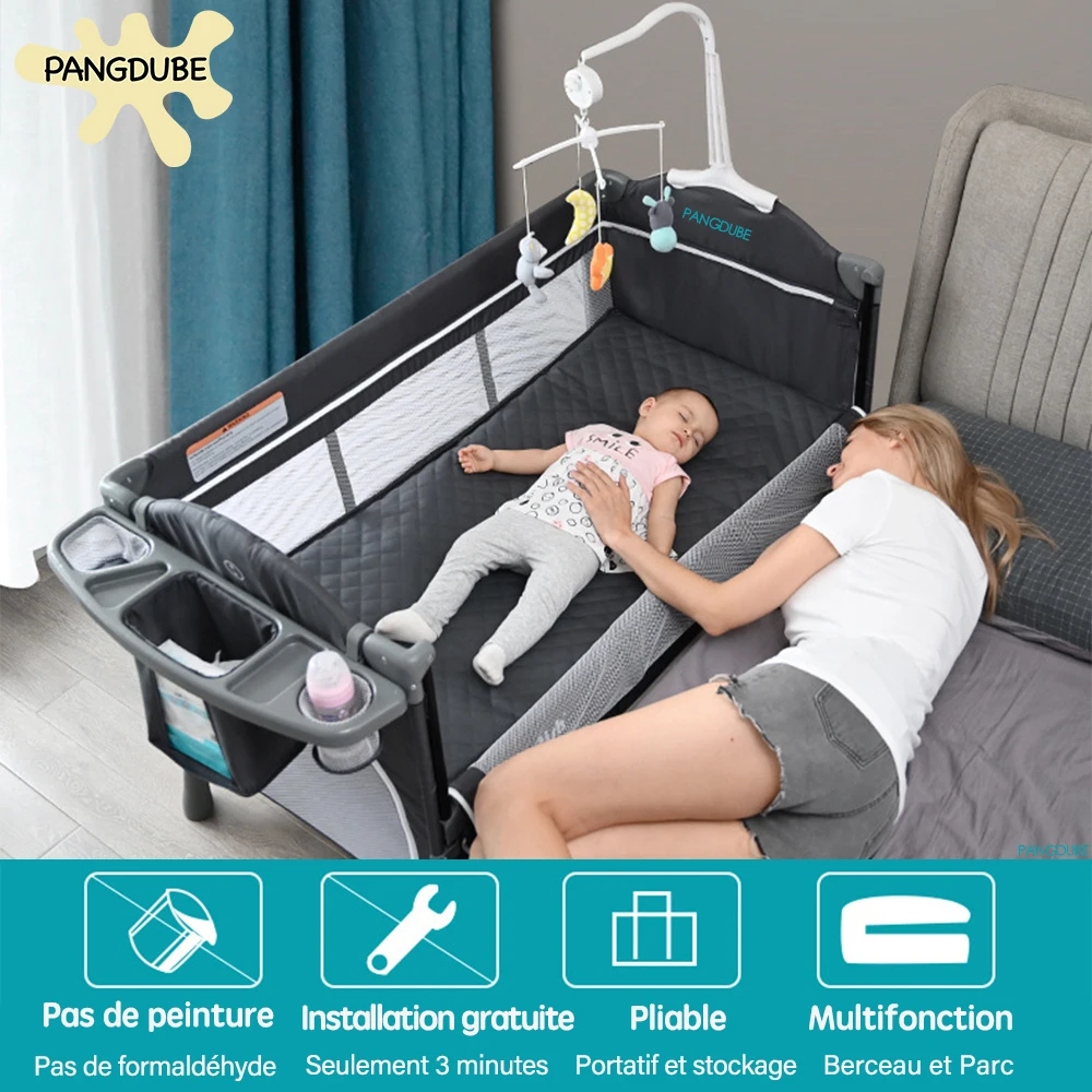 pangdube multifunctional baby crib 0~4 years old baby bed, baby rocker, diaper changing table baby cot free installation pangdube multifunctional baby crib 0~4 years old baby bed, baby rocker, diaper changing table baby cot free installation