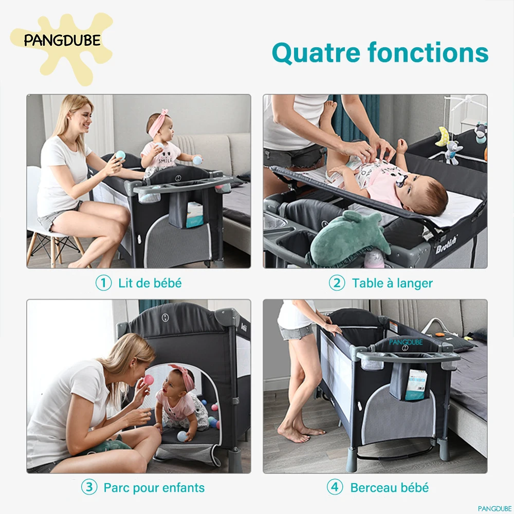 pangdube multifunctional baby crib 0~4 years old baby bed, baby rocker, diaper changing table baby cot free installation pangdube multifunctional baby crib 0~4 years old baby bed, baby rocker, diaper changing table baby cot free installation