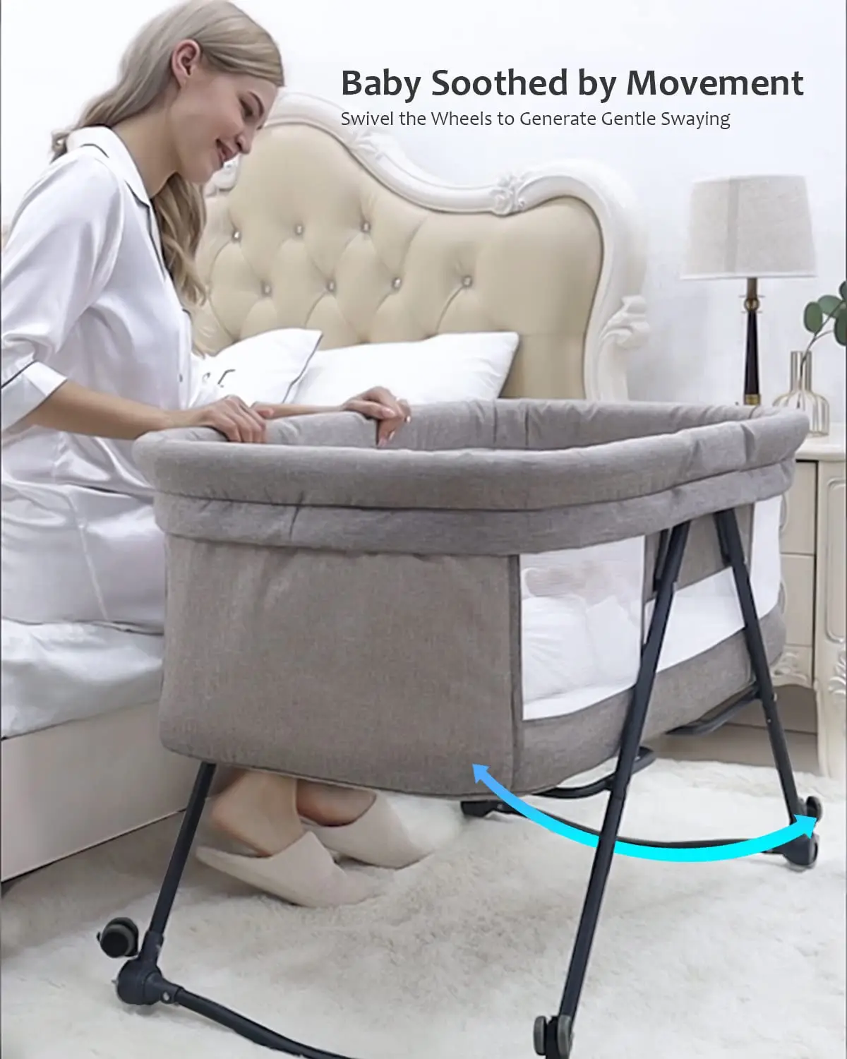 ubravoo grab and go travel cot, baby crib with mattress i silent wheels, baby bedside crib rocking crib convertible for newborn ubravoo grab and go travel cot, baby crib with mattress i silent wheels, baby bedside crib rocking crib convertible for newborn