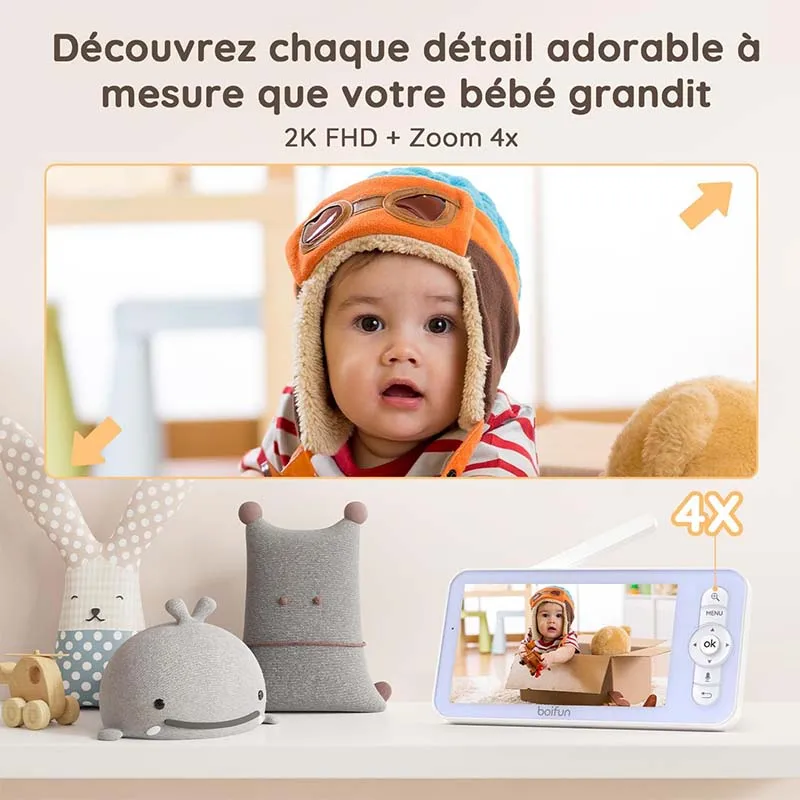 boifun 2k 5" baby monitor camera with phone app, 360° rotation, motion monitoring and automatic tracking boifun 2k 5" baby monitor camera with phone app, 360° rotation, motion monitoring and automatic tracking