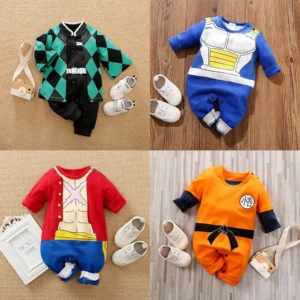 baby girl boy costume anime clothes newborn romper infant luffy akatsuki vegeta cosplay jumpsuit toddler halloween costume 0 18m