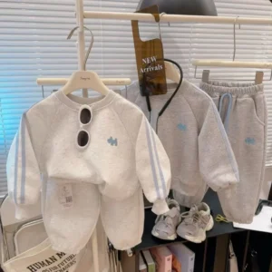 autumn new comfortable fashion casual hoodie set for babies cute boys and girls sports children's clothes korean version