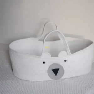 portable baby cradle excellent cotton nursery baby sleeping basket brown/white