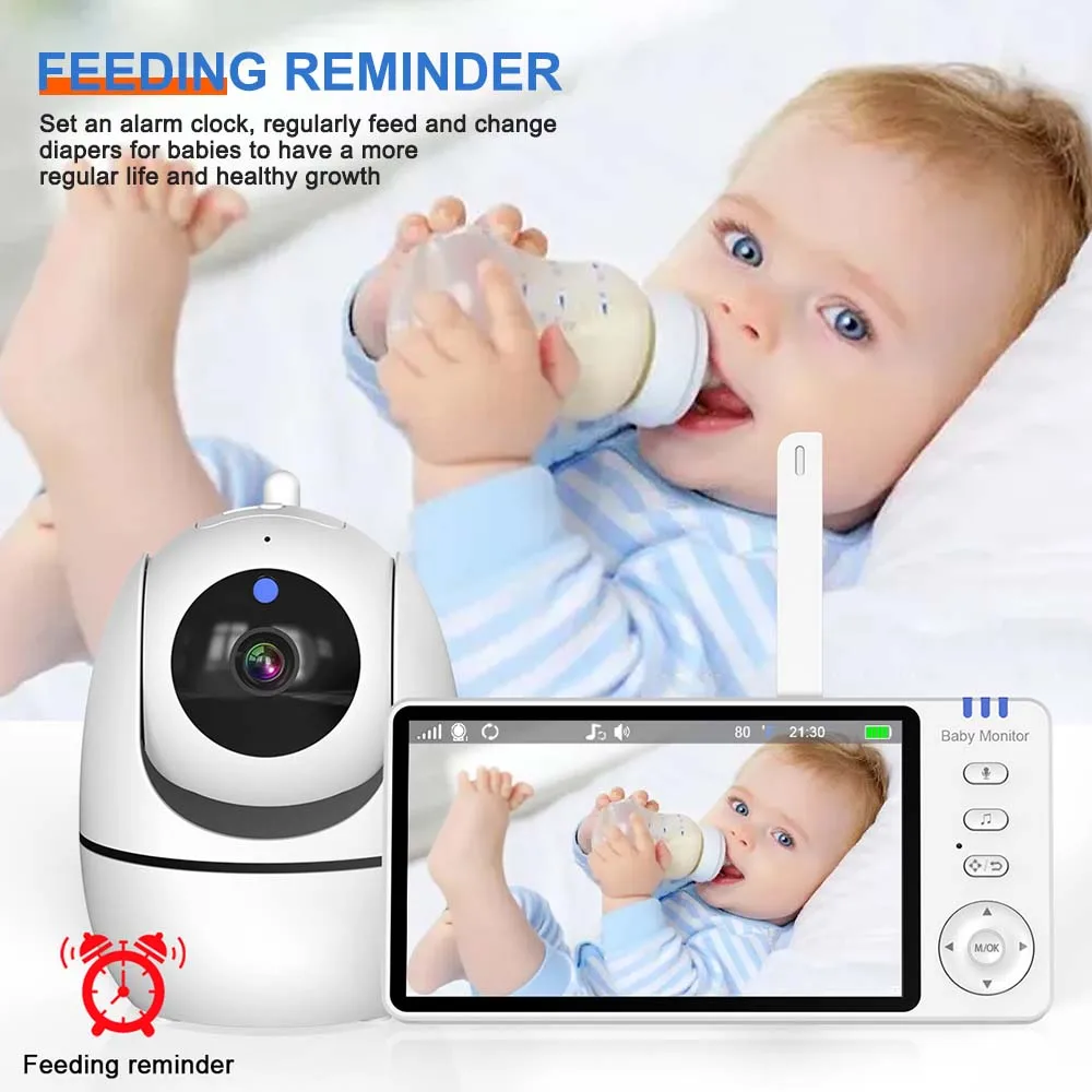 5 inch video baby monitor with pan tilt camera 2.4g mother kids surveillance ptz video cams temperture display home security cam 5 inch video baby monitor with pan tilt camera 2.4g mother kids surveillance ptz video cams temperture display home security cam
