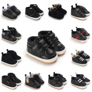 new mid top shoes vintage leather boys' shoes multi color preschool children's rubber sole anti slip baby shoes newborn walking