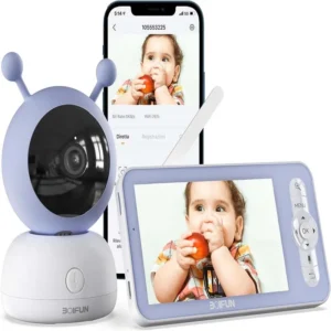 boifun 2k 5" baby monitor camera with phone app, 360° rotation, motion monitoring and automatic tracking