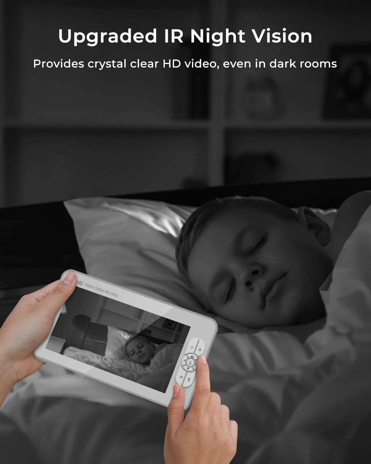 baby monitor with 2 cameras 7" large display audio and video surveillance 2 way talk 4000mah battery infrared night vision vox baby monitor with 2 cameras 7" large display audio and video surveillance 2 way talk 4000mah battery infrared night vision vox