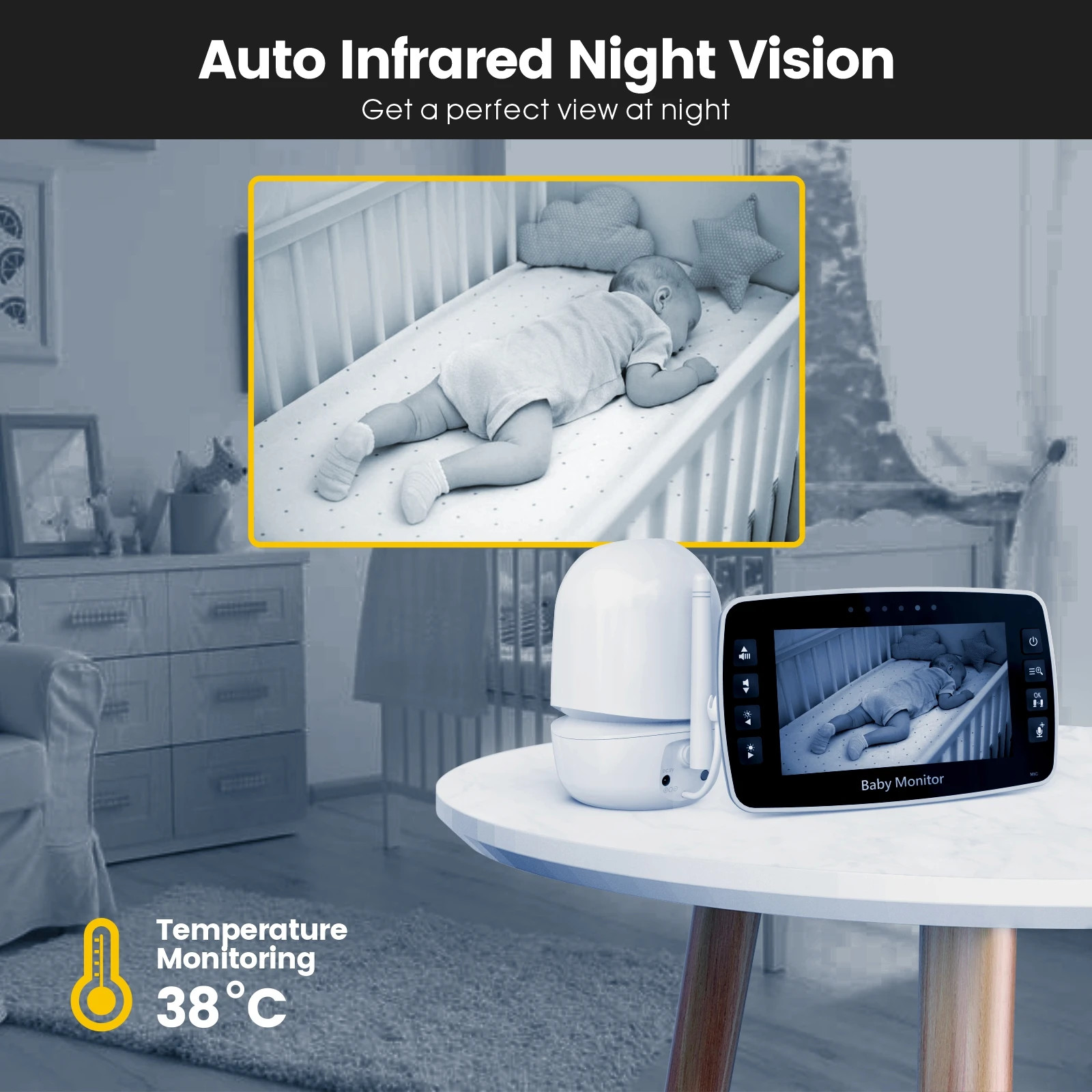 news 4.3inch ips screen wireless ptz intercom baby monitor temperature display nanny cam long distance baby sitter camera news 4.3inch ips screen wireless ptz intercom baby monitor temperature display nanny cam long distance baby sitter camera
