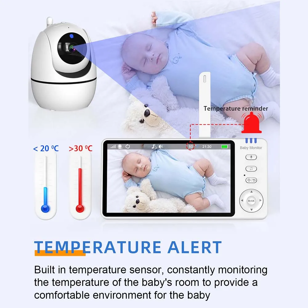 5 inch video baby monitor with pan tilt camera 2.4g mother kids surveillance ptz video cams temperture display home security cam 5 inch video baby monitor with pan tilt camera 2.4g mother kids surveillance ptz video cams temperture display home security cam