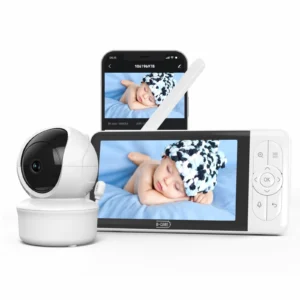 babystar 5inch wifi security camera baby monitor,1080p app control, 3000mah battery, vox, dual call, multi user, 1000 foot range