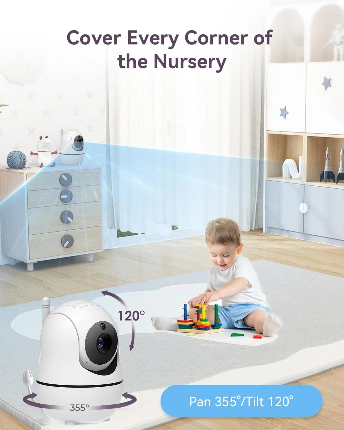 baby monitor with 2 cameras 7" large display audio and video surveillance 2 way talk 4000mah battery infrared night vision vox baby monitor with 2 cameras 7" large display audio and video surveillance 2 way talk 4000mah battery infrared night vision vox