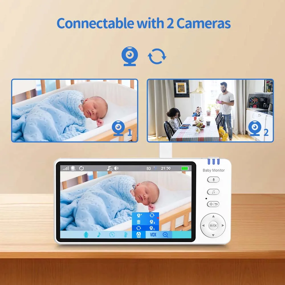 5 inch video baby monitor with pan tilt camera 2.4g mother kids surveillance ptz video cams temperture display home security cam 5 inch video baby monitor with pan tilt camera 2.4g mother kids surveillance ptz video cams temperture display home security cam