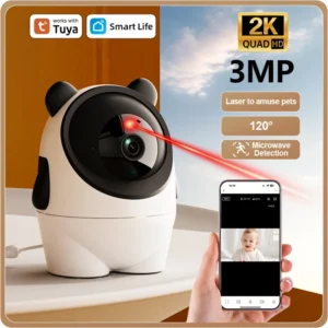 danmini baby monitor tuya 3mp hd 2k ip camera intelligent pet monitoring laser pet teasing indoor camera infrared night vision
