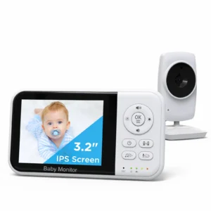 baby monitor with camera and night vision 3.2 inch screen 2 way audio temperature sensor 2x zoom lullabies feeding reminder 22h