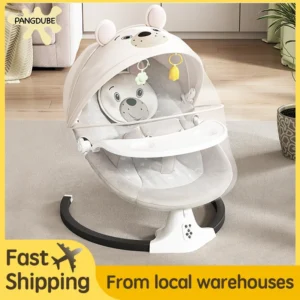pangdube baby electric rocker swing 5 speed auto bluetooth cradle portable foldable baby hammock lounger multifunctional cradle