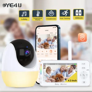 1080p baby monitor two way communication smart dual control for phone app and monitor surveillance camera temperature monitoring