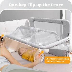 3 in 1 folding baby crib – portable co sleeping sleeper with breathable mesh window, washable liner, 3 second compact fold