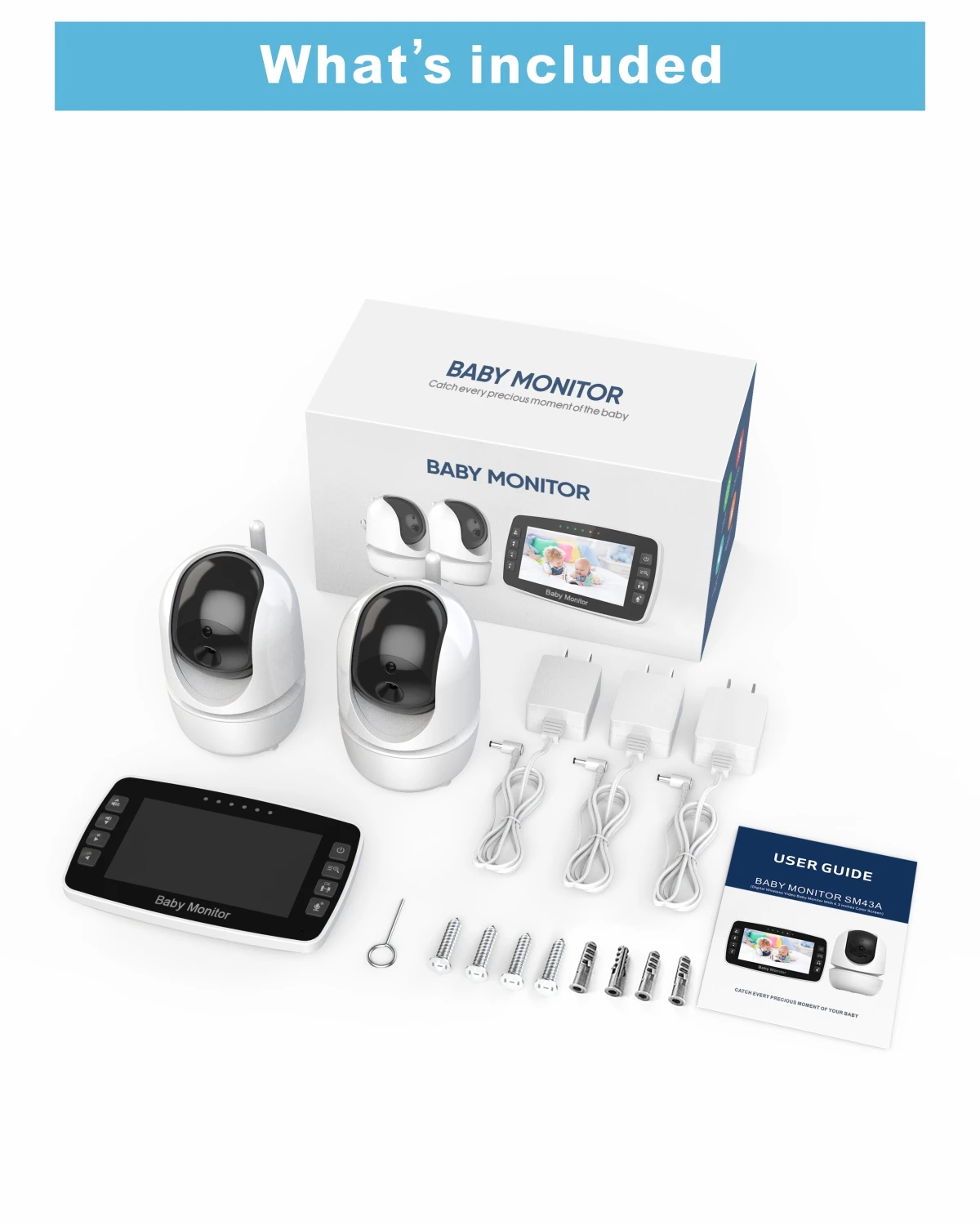 new baby monitor two camera 4.3inch wireless with ptz camera high security camera night vision temperature monitoring baby new baby monitor two camera 4.3inch wireless with ptz camera high security camera night vision temperature monitoring baby