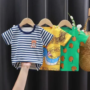 cute baby boys basic tee short sleeve t shirts cotton baby girl tops kids t shirt dinosaur summer tee shirts baby boy clothes