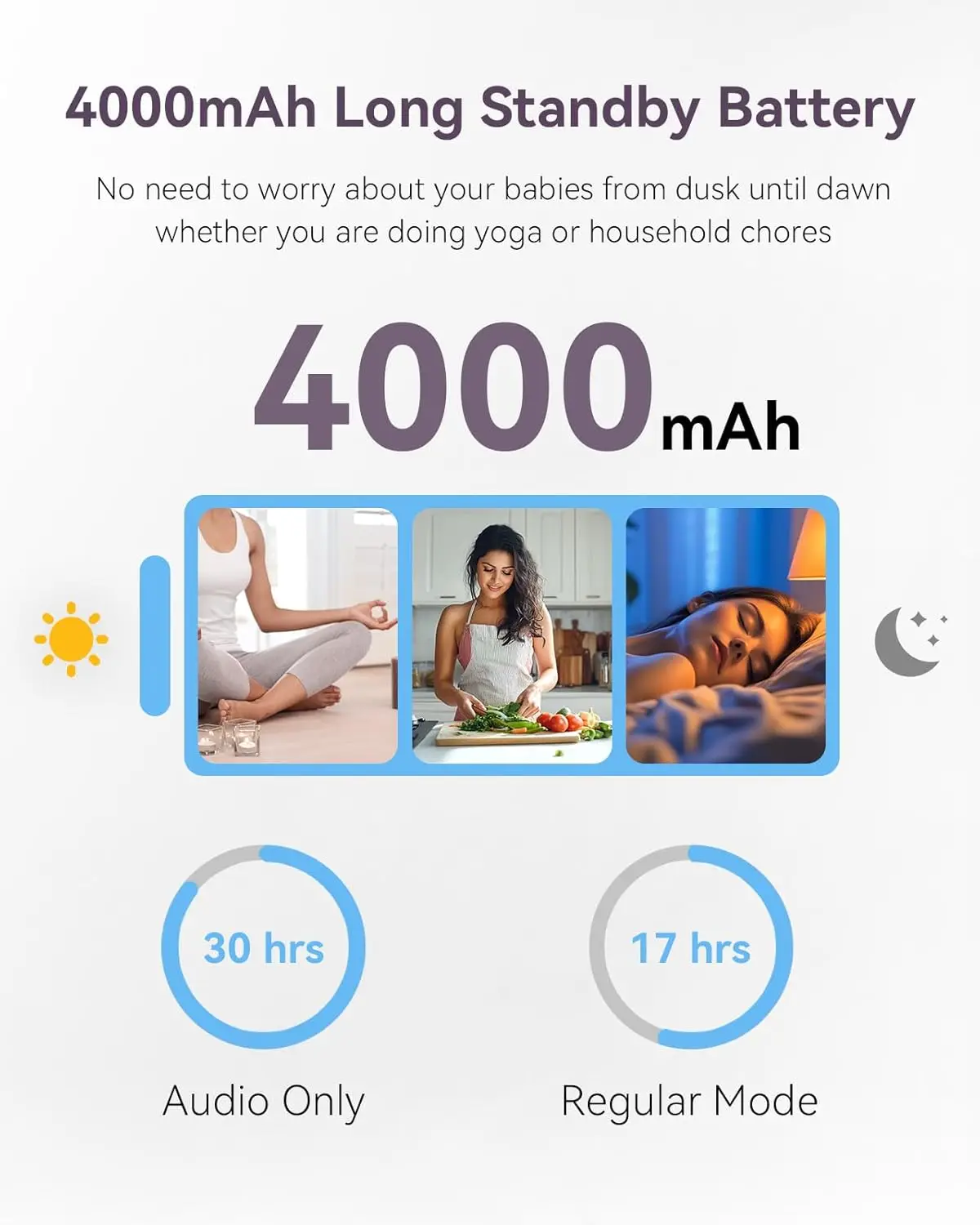 baby monitor with 2 cameras 7" large display audio and video surveillance 2 way talk 4000mah battery infrared night vision vox baby monitor with 2 cameras 7" large display audio and video surveillance 2 way talk 4000mah battery infrared night vision vox