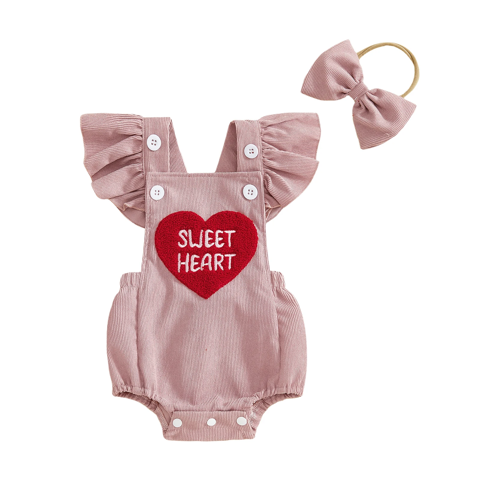 baby girl valentines outfit letter love heart embroidered ruffled trim flying sleeve romper and bow headband 2 pcs set baby girl valentines outfit letter love heart embroidered ruffled trim flying sleeve romper and bow headband 2 pcs set