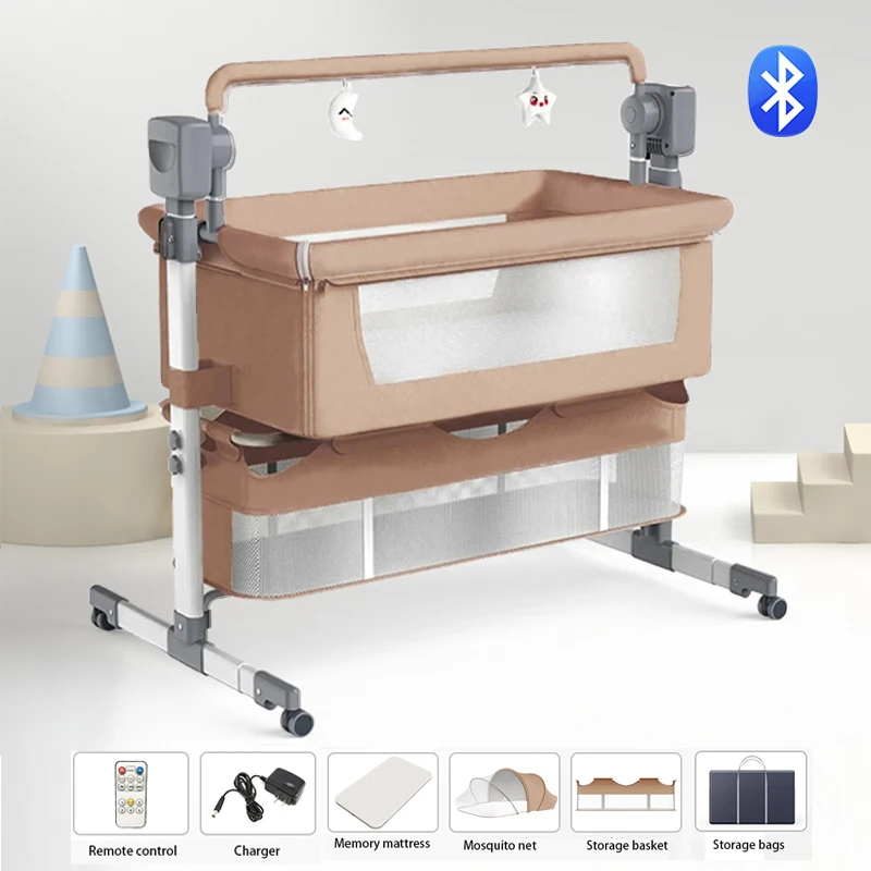 smart electric baby cradle with auto swing bluetooth music timer control lightweight foldable bed comfortable sleep for infants smart electric baby cradle with auto swing bluetooth music timer control lightweight foldable bed comfortable sleep for infants
