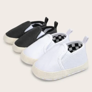 meckior newborn baby canvas shoes shallow mouth baby boy girl sneakers anti slip soft cotton sole infant toddler crib shoes