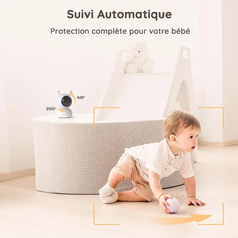 boifun 2k 5" baby monitor camera with phone app, 360° rotation, motion monitoring and automatic tracking boifun 2k 5" baby monitor camera with phone app, 360° rotation, motion monitoring and automatic tracking