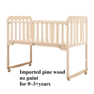4 in 1 crib solid wood splicing large bed movable baby bb cradle newborn multifunctional children's cot food grade pvc