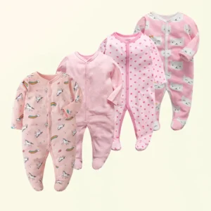 four seasons 0 12 months infant clothing pajamas overalls baby rompers 100%cotton soft newborn girls&boys of long piece playsuit