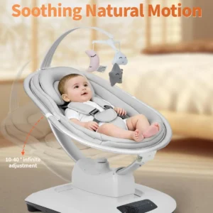 electric baby swing for infants to toddlers 5 motion modes 5 speeds infant rocker with 5 point harness remote control & music