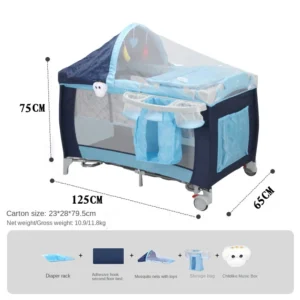 baby crib newborn multifunctional baby bed foldable cot with diaper table crib cradle with mosquito net cribs baby playpen
