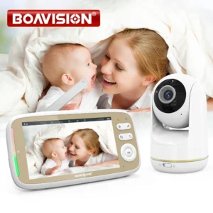 vb803 baby monitor 5 inch 720p larger display with camera 330° pan 135° tilt 3x zoom 2 way audio night vision babysitter camera